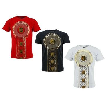 mens-time-is-money-urban-fashion-baroque-lion-foil-print-short-sleeve-t-shirt