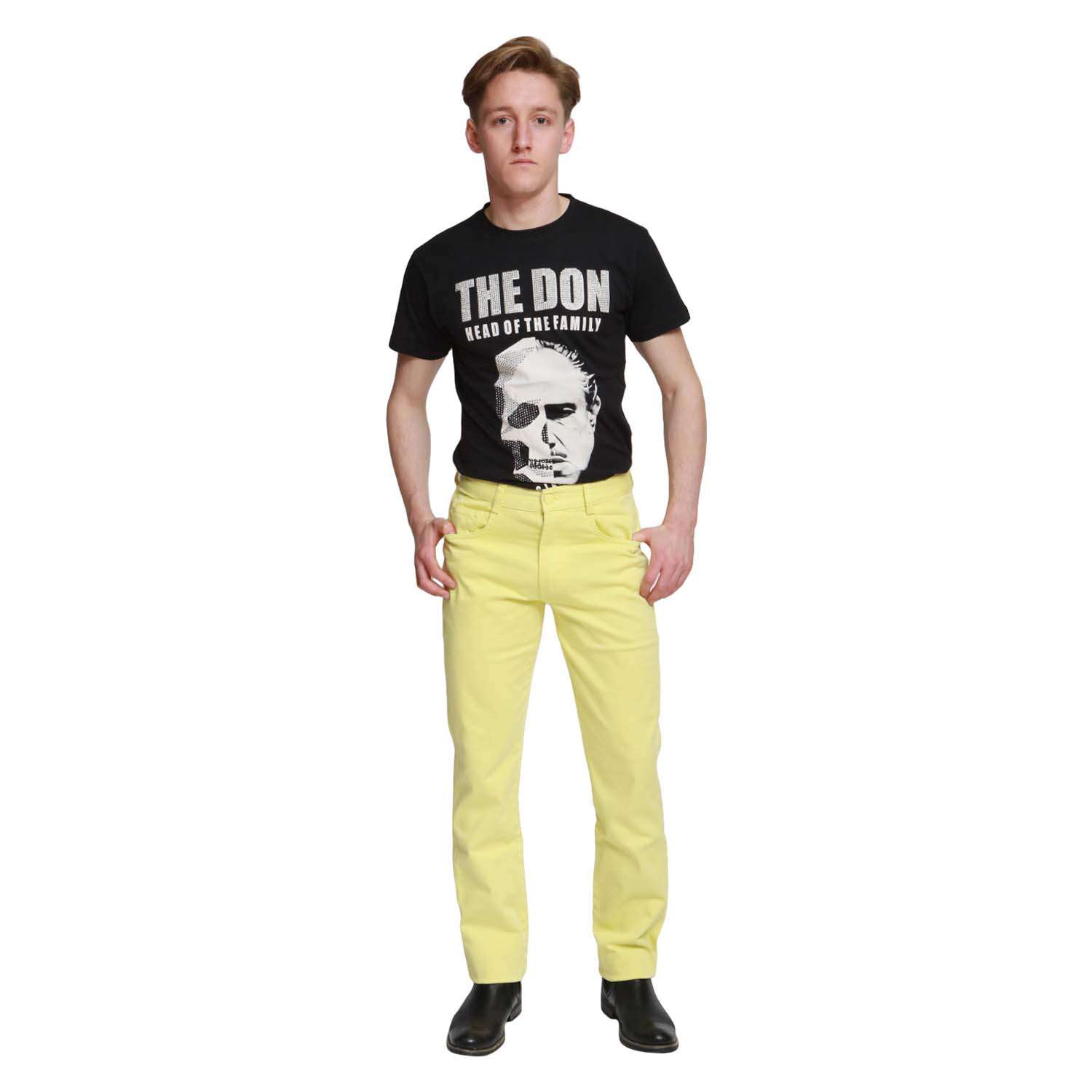 Peviani Slim Fit Smart Yellow Chino Trouser